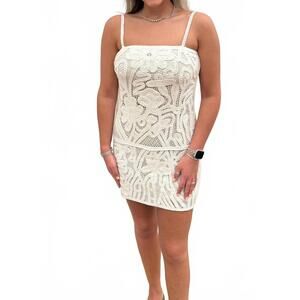 NEW STRUT & BOLT crochet mini dress in cream